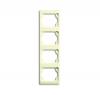 Cover frame 4gang frame, Alpha exclusive, Ivory, Vertical