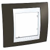 Unica Plus - cover frame - 1 gang - cacao/white