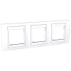 Unica Plus - cover frame - 3 gangs, H71 - white/white