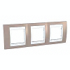 Unica Plus - cover frame - 3 gangs, H71 - mink/white