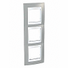 Unica Plus - cover frame - 3 gangs - mist grey/white