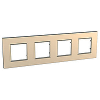 Unica Quadro Metallized - cover frame - 4 gang - copper