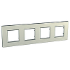 Unica Quadro Metallized - cover frame - 4 gang - titanium