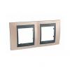 Unica Top - cover frame - 2 gangs, H71 - Onyx Copper /graphite