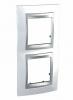 Unica Top - cover frame - 2 gangs - top white/aluminium