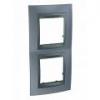 Unica Top - cover frame - 2 gangs - Metal Grey/graphite