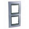 Unica Top - cover frame - 2 gangs - Beryl Blue/graphite