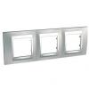 Unica Top - cover frame - 3 gangs, H71 - Nickel Matt/aluminium