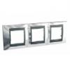 Unica Top - cover frame - 3 gangs, H71 - bright chrome/graphite