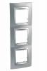 Unica Top - cover frame - 3 gangs - glossy chrome/aluminium