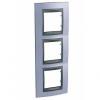 Unica Top - cover frame - 3 gangs - Beryl Blue/graphite