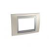 Unica Top - cover frame - 3 modules - opal titanium/aluminium