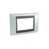 Unica Top - cover frame - 3 modules - rhodium black/graphite