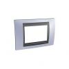 Unica Top - cover frame - 3 modules - metal grey/graphite