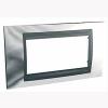 Unica Top - cover frame - 4 modules - bright chrome/graphite