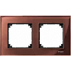 Real glass frame, 2-gang, Mahogany brown