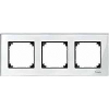 Real glass frame, 3-gang, Brilliant white
