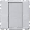 Push-button, 2-gang plus,Thermoplastic brilliant (aluminium)