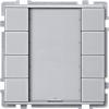 Push-button, 4-gang plus, Thermoplastic brilliant (aluminium)